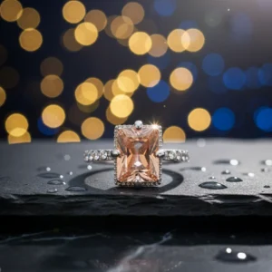 Brown Zircon Silver Ring