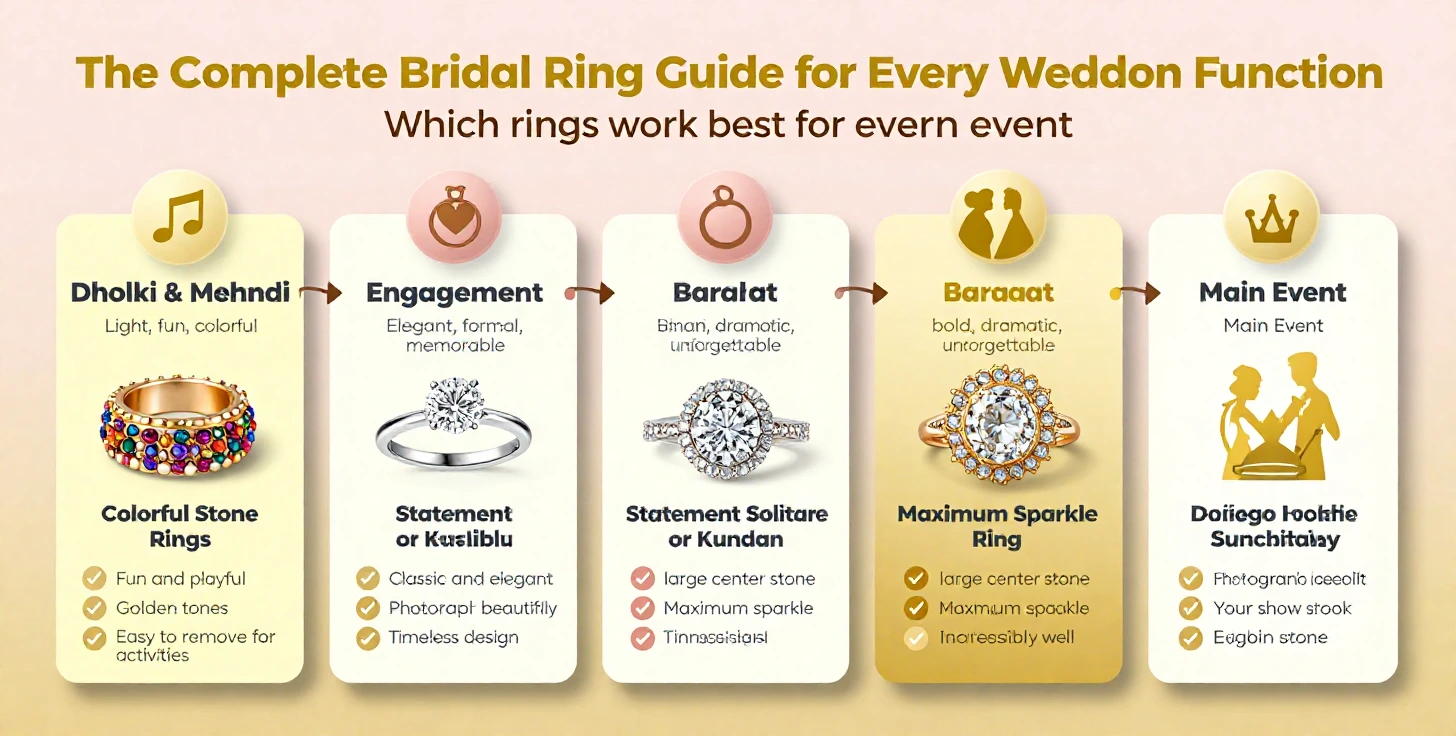 The Complete Bridal Ring Guide for Every Wedding Function