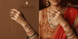 fashion jewellery in lahore | Before and after comparison showing Lahore woman's jewellery evolution - from limited single piece (past) to confident layered multiple pieces (present) representing fashion jewellery transformation in Lahore