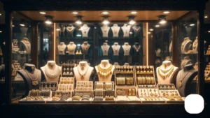 Artificial jewellery shop display in Lahore with necklace sets and earrings