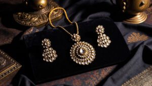 Premium Artificial Jewellery in Lahore displayed in elegant dark setting – Hasham Jewellery Lahore
