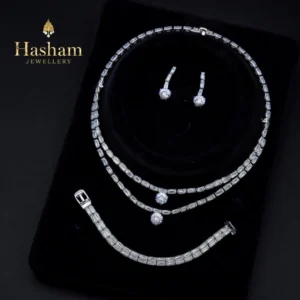 Baguette Tennis Necklace Set