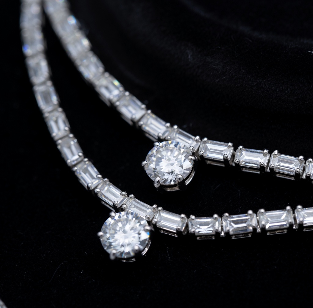Baguette Tennis Necklace Set - Image 2