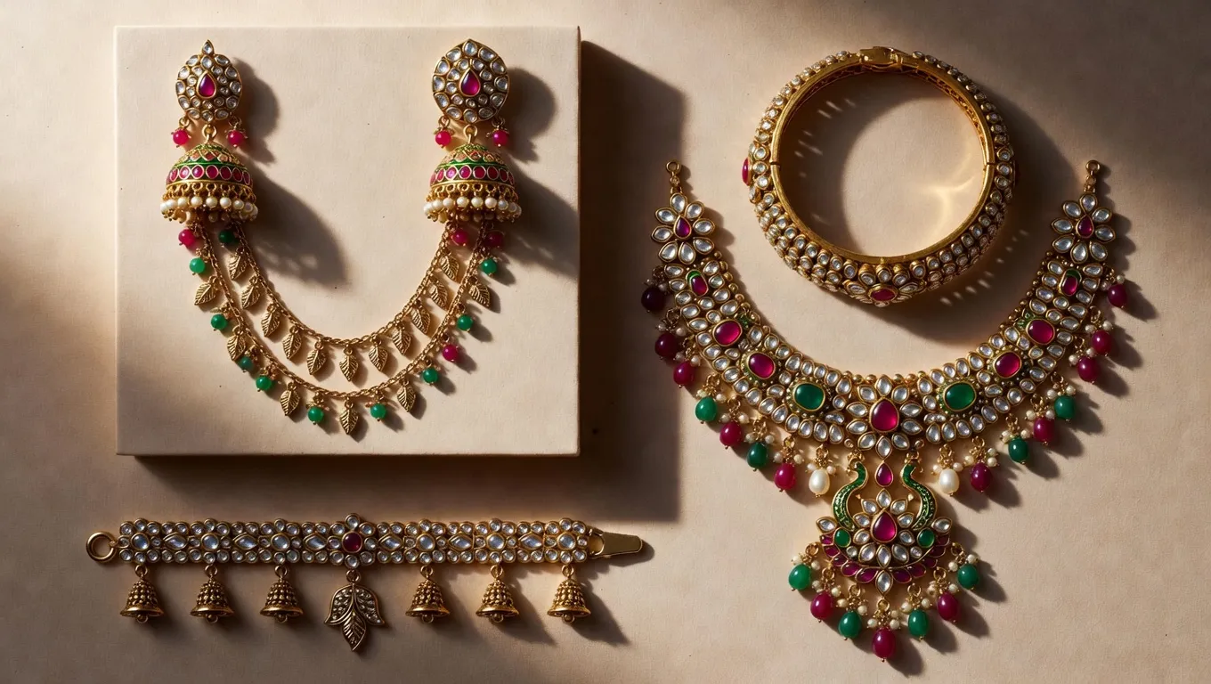 Necklace layering tools: dupatta pin, layering disc, chainguard, detachable set