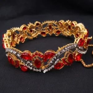 Heavy Red Kundan Bangle