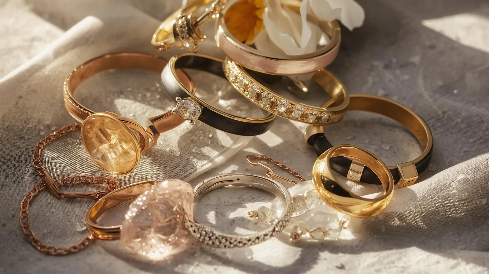 Mix and match gold and silver artificial jewellery rings bracelets and earrings