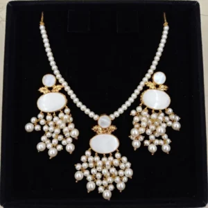 Pearl Locket Necklace Set