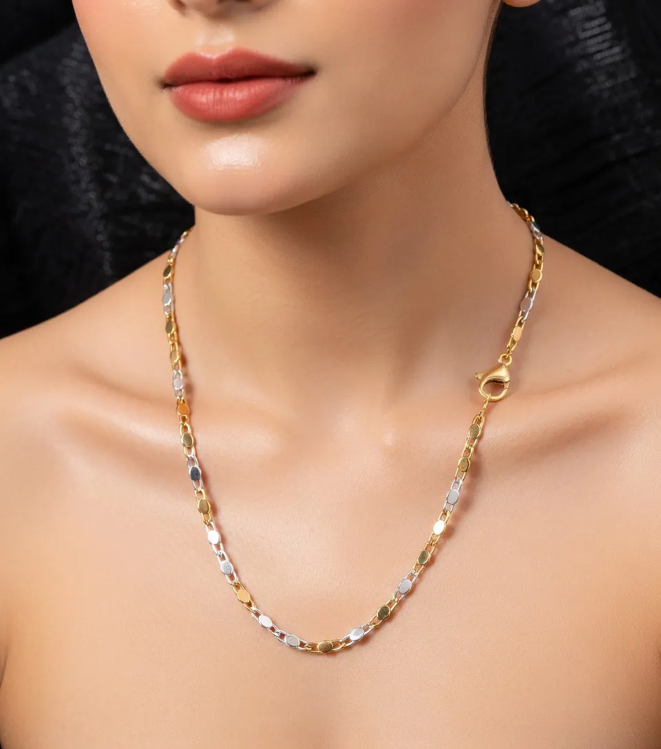 Two Tone Chain Necklace - Image 3