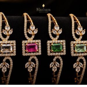 American Diamond Openable Karay Bracelet with Real Stones