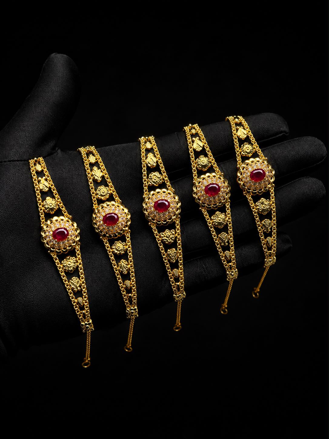 Gold Plated Bracelet Real Stones