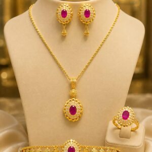 Gold Plated Real Stone Set