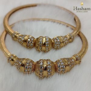 Luxury Gold Stone-Studded Bangles Set in lahore